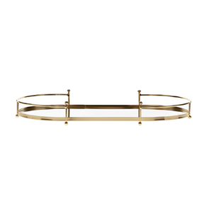 Bandeja em Metal Dourado e Vidro Espelhado 41cm G