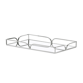 Bandeja em Metal Espelhada Cromada G 35cm