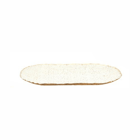 Bandeja em Metal Oval Off White 26cm P