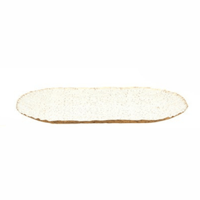 Bandeja em Metal Oval Off White 35cm M