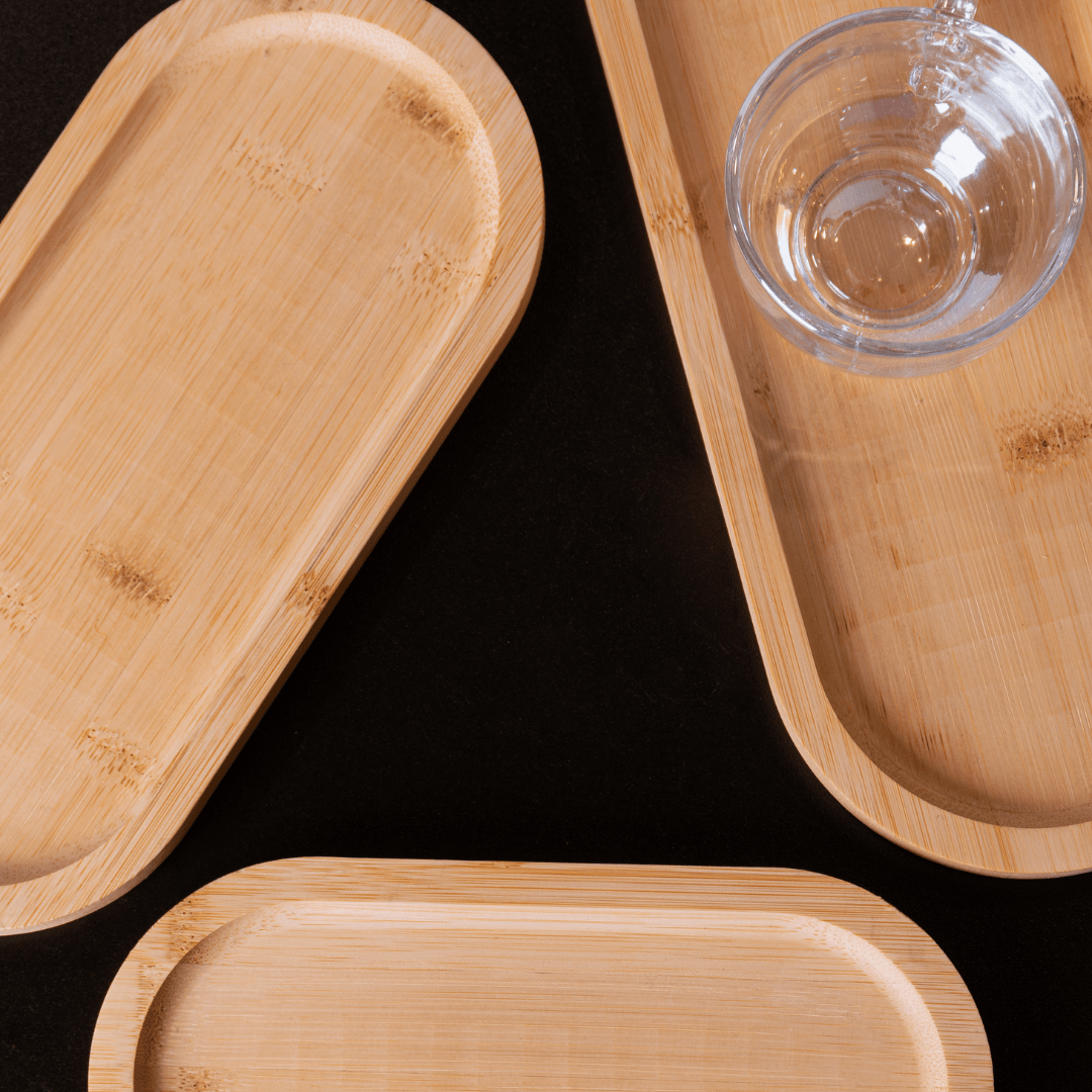 Bandeja Oval de Bambu Nature 20cm