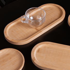 Bandeja Oval de Bambu Nature 28cm