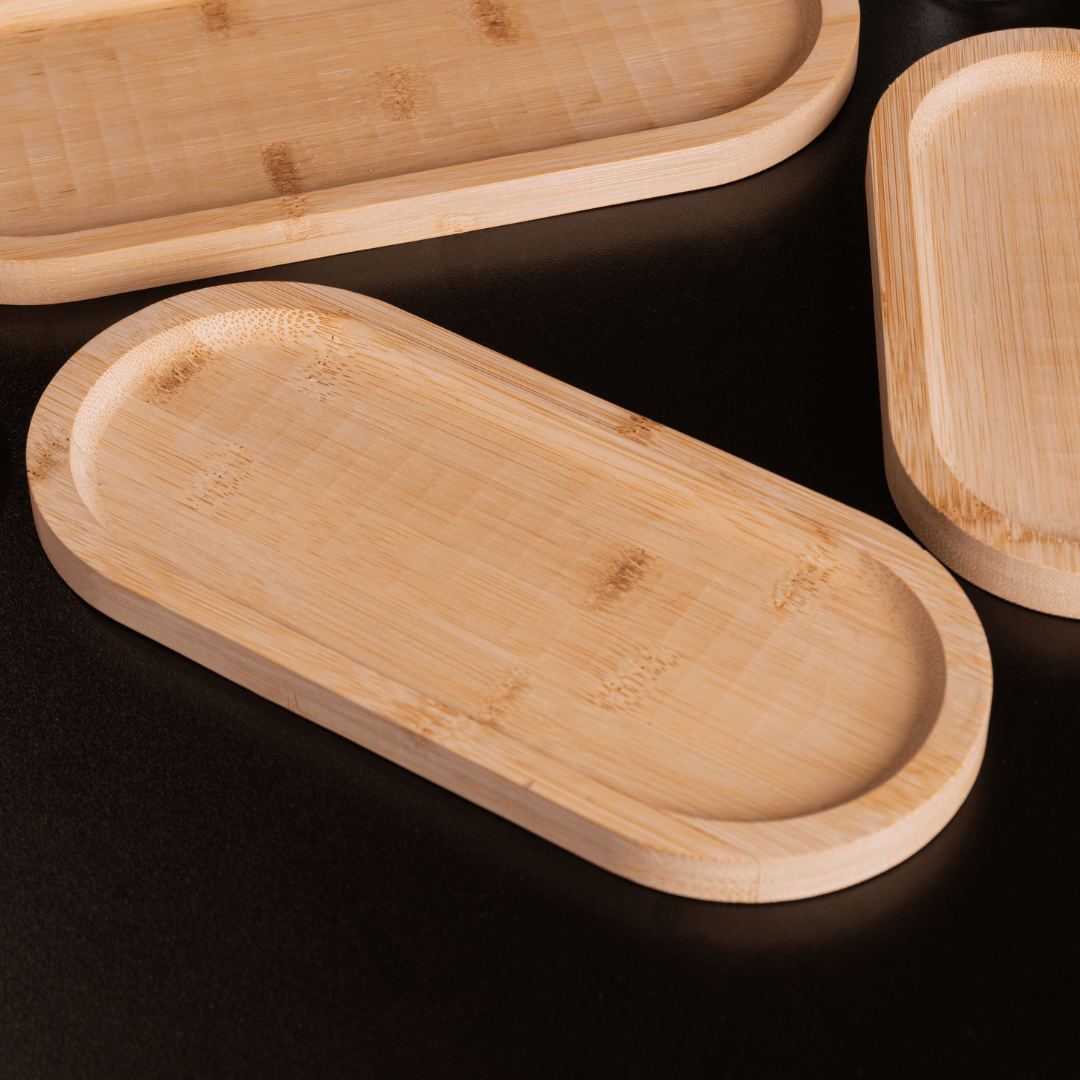 Bandeja Oval de Bambu Nature 28cm