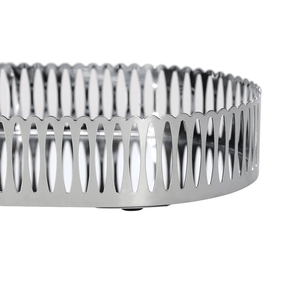 Bandeja Oval de Metal Espelhada Cromada 26cm
