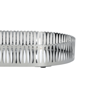 Bandeja Oval de Metal Espelhada Cromada 32,5cm