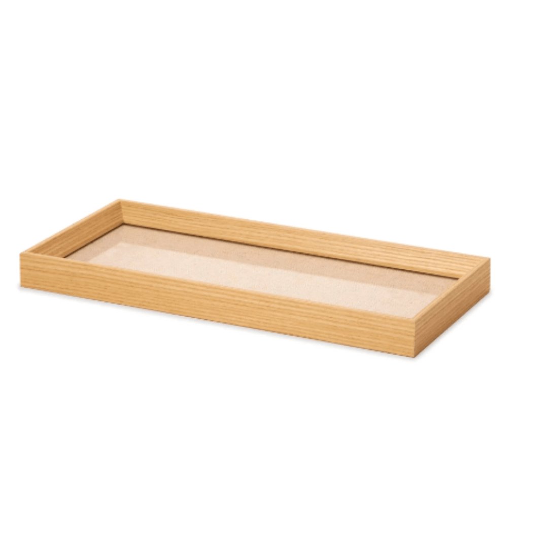 Bandeja Retangular em MDF com Linho Bege 38cm