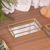 Bandeja Espelhada Mirage de Metal Dourado 20cm