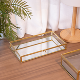 Bandeja Mirage em Metal Espelhada Dourada 24cm