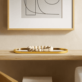 Bandeja Decorativa Espelhada Oval Dourada 30cm