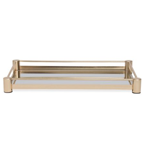 Bandeja Espelhada de Metal Dourada 40cm