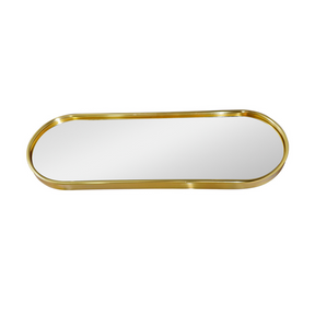 Bandeja Decorativa Espelhada Oval Dourada 30cm