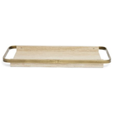 Bandeja Decorativa em MDF e Borda de Metal 47cm