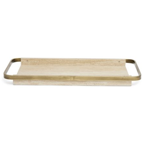 Bandeja Decorativa em MDF e Borda de Metal 47cm