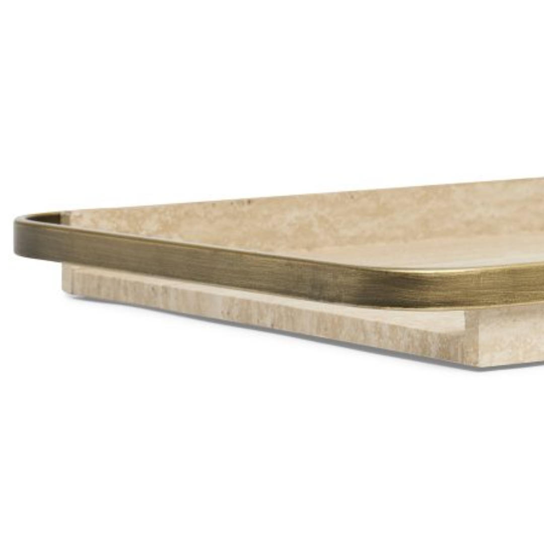 Bandeja Decorativa em MDF e Borda de Metal 55cm