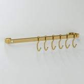 Barra De Cozinha 30 Cm Porta Utensílios 6 Ganchos Dourada