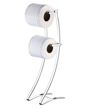Suporte Para Papel Higiênico De Chão Aço Piatina 2 Rolos Cromado