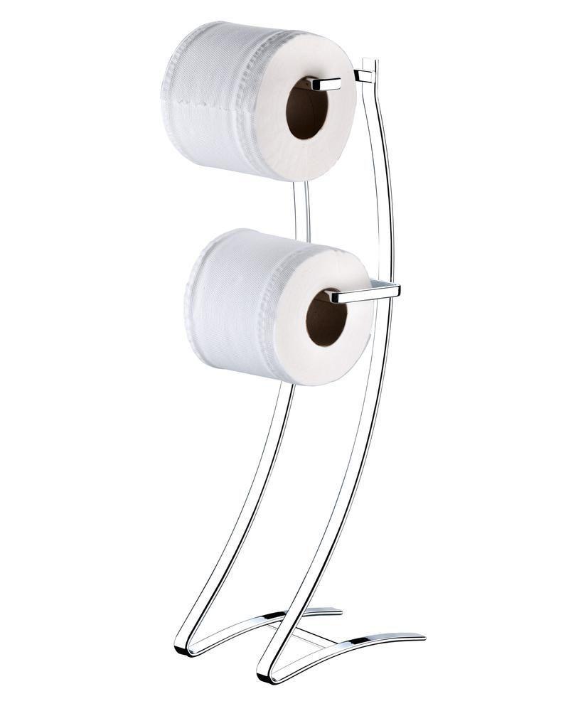 Suporte Para Papel Higiênico De Chão Aço Piatina 2 Rolos Cromado