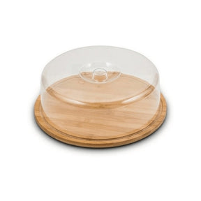 Boleira de Bambu com Tampa de Acrílico 28cm