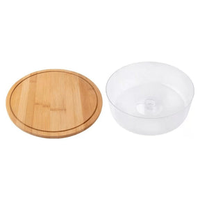 Boleira de Bambu com Tampa de Acrílico 28cm