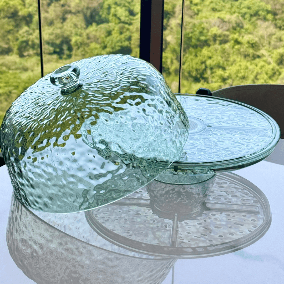 Boleira em Acrílico com Detalhe em Textura Verde