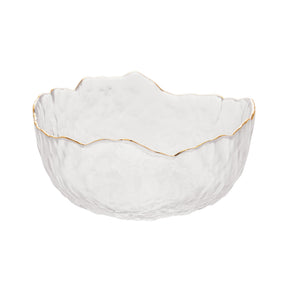 Bowl Cristal de Chumbo Martelado com Borda Dourada Taj 13cm