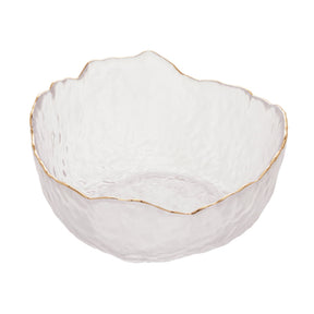 Bowl Cristal de Chumbo Martelado com Borda Dourada Taj 13cm