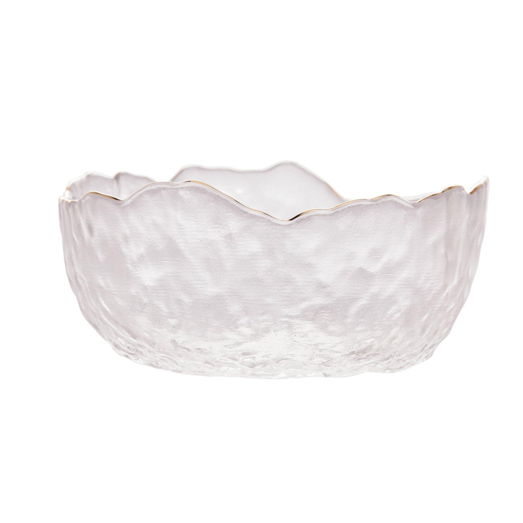 Bowl Cristal de Chumbo Martelado com Borda Dourada Taj 13cm