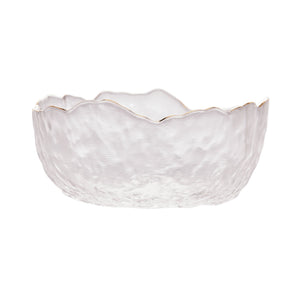 Bowl Cristal de Chumbo Martelado com Borda Dourada Taj 13cm