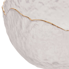 Bowl Cristal de Chumbo Martelado com Borda Dourado Taj 19cm