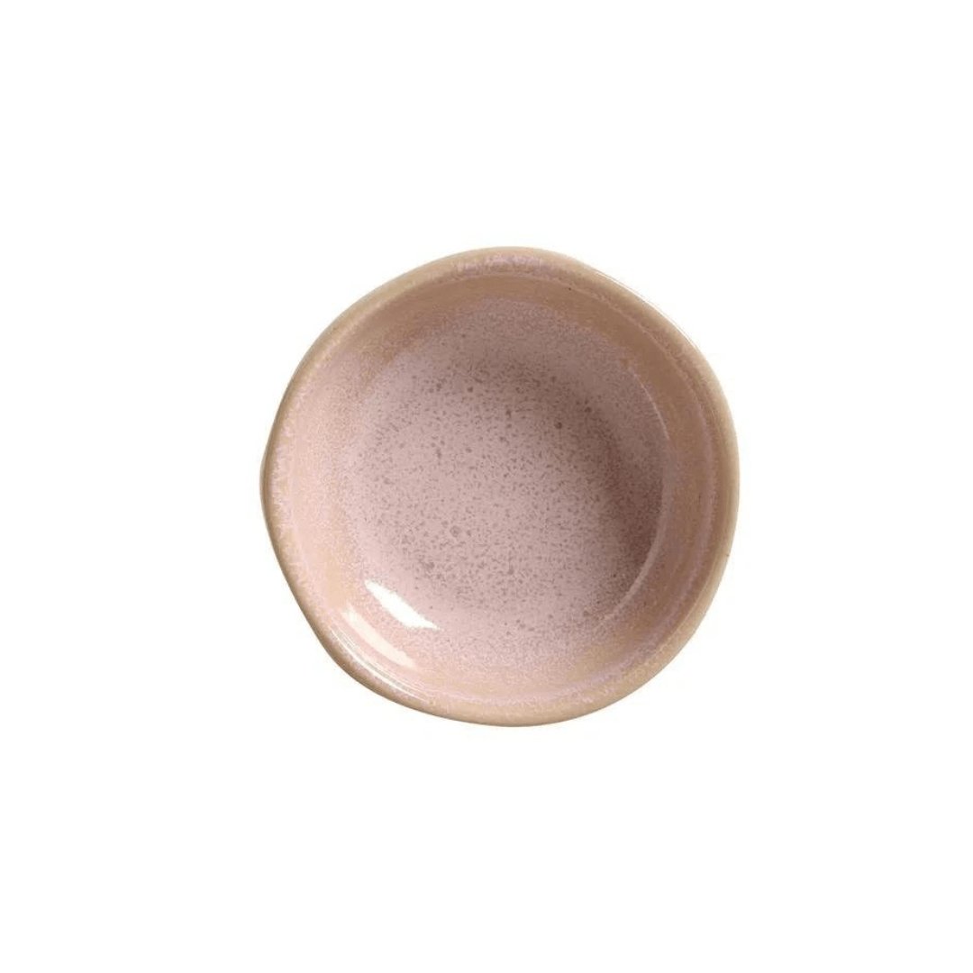 Bowl Ramequim Cerâmica Orgânico Litchi Rosa 9cm