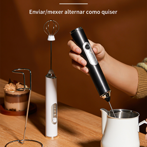 Mini Mixer e Espumador Elétrico Premium 2 Em 1