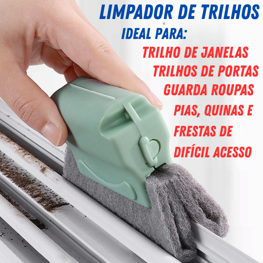 Kit Limpador de Janelas e Escova de Limpeza de Cantos 3 em 1