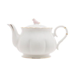 Bule de Porcelana Birds Branco 1 Litro