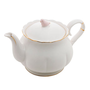 Bule de Porcelana Birds Branco 1 Litro