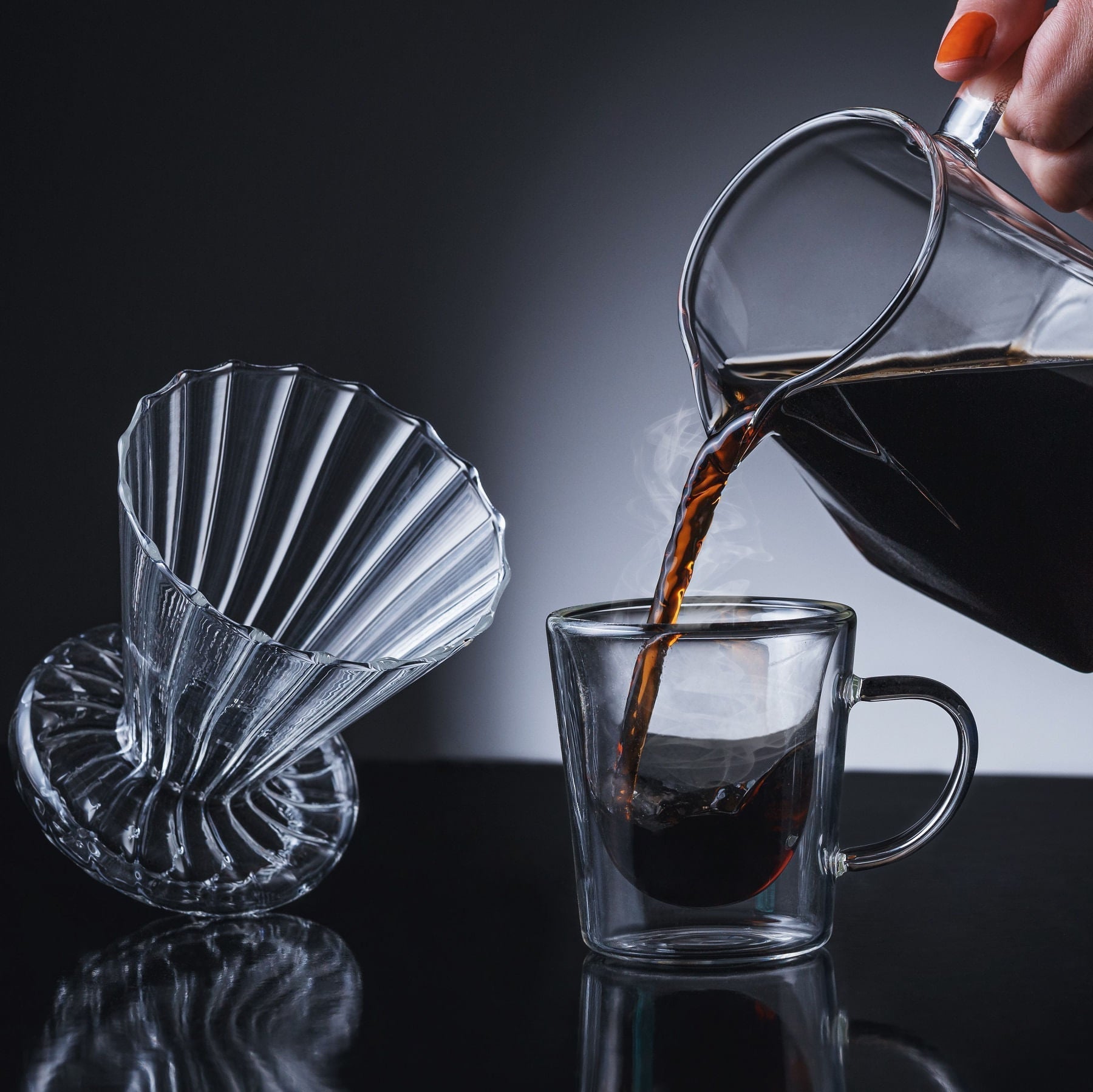 Cafeteira e Filtro de Vidro Borossilicato 500ml