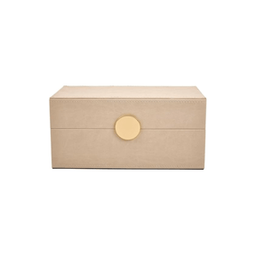 Caixa Decorativa em MDF e PU Bege 23cm P
