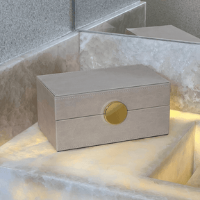 Caixa Decorativa em MDF e PU Bege 23cm P