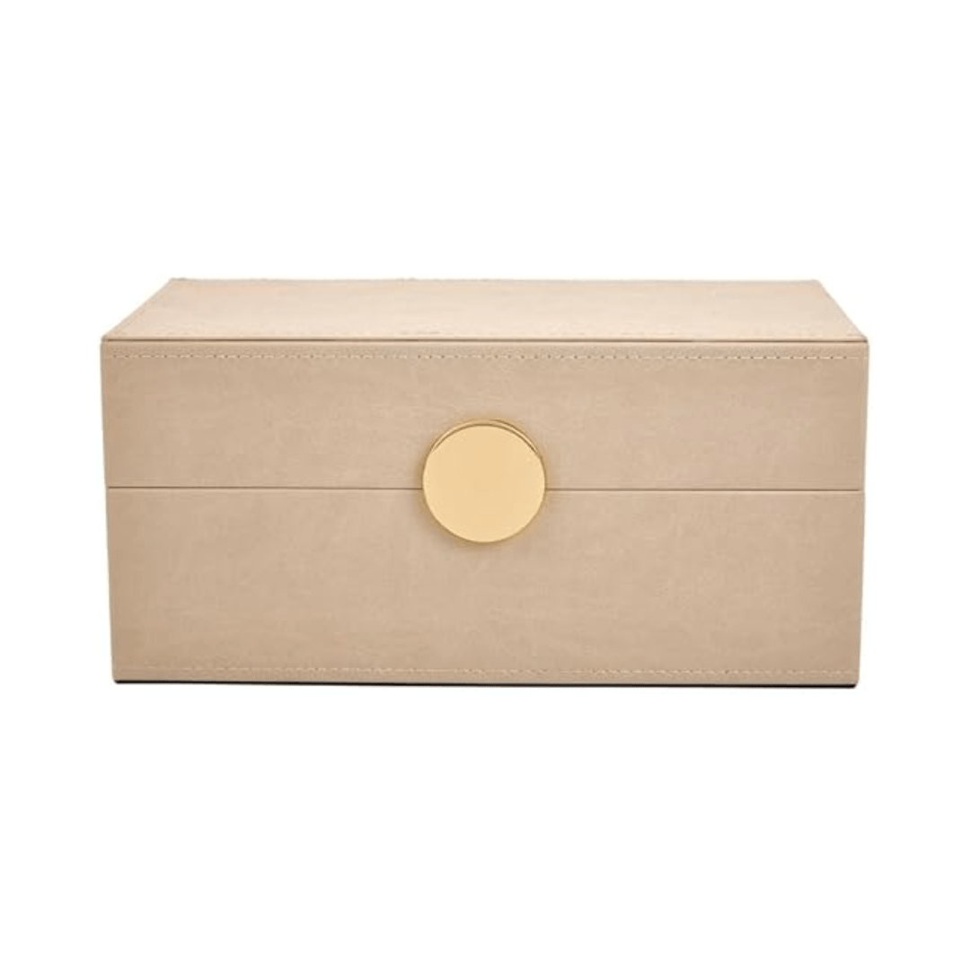 Caixa Decorativa em MDF e PU Bege 28cm G