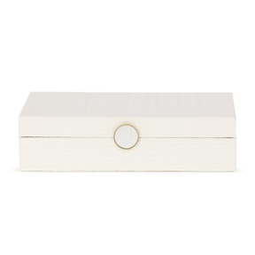 Caixa Decorativa em MDF e PU Branca 32,5cm G