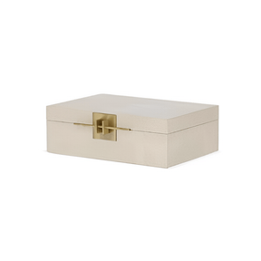 Caixa Decorativa em MDF e PU Cinza 32,5cm G