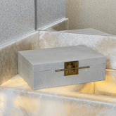 Caixa Decorativa em MDF e PU Cinza 32,5cm G