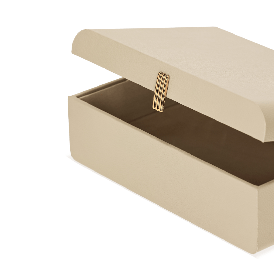 Caixa em MDF com Revestimento em PU Cinza 28cm