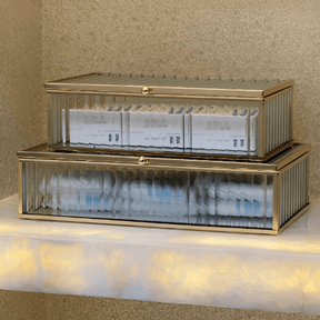 Caixa em Vidro com Metal 25cm G
