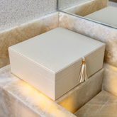 Caixa Decorativa em MDF e PU Branca 27,5cm