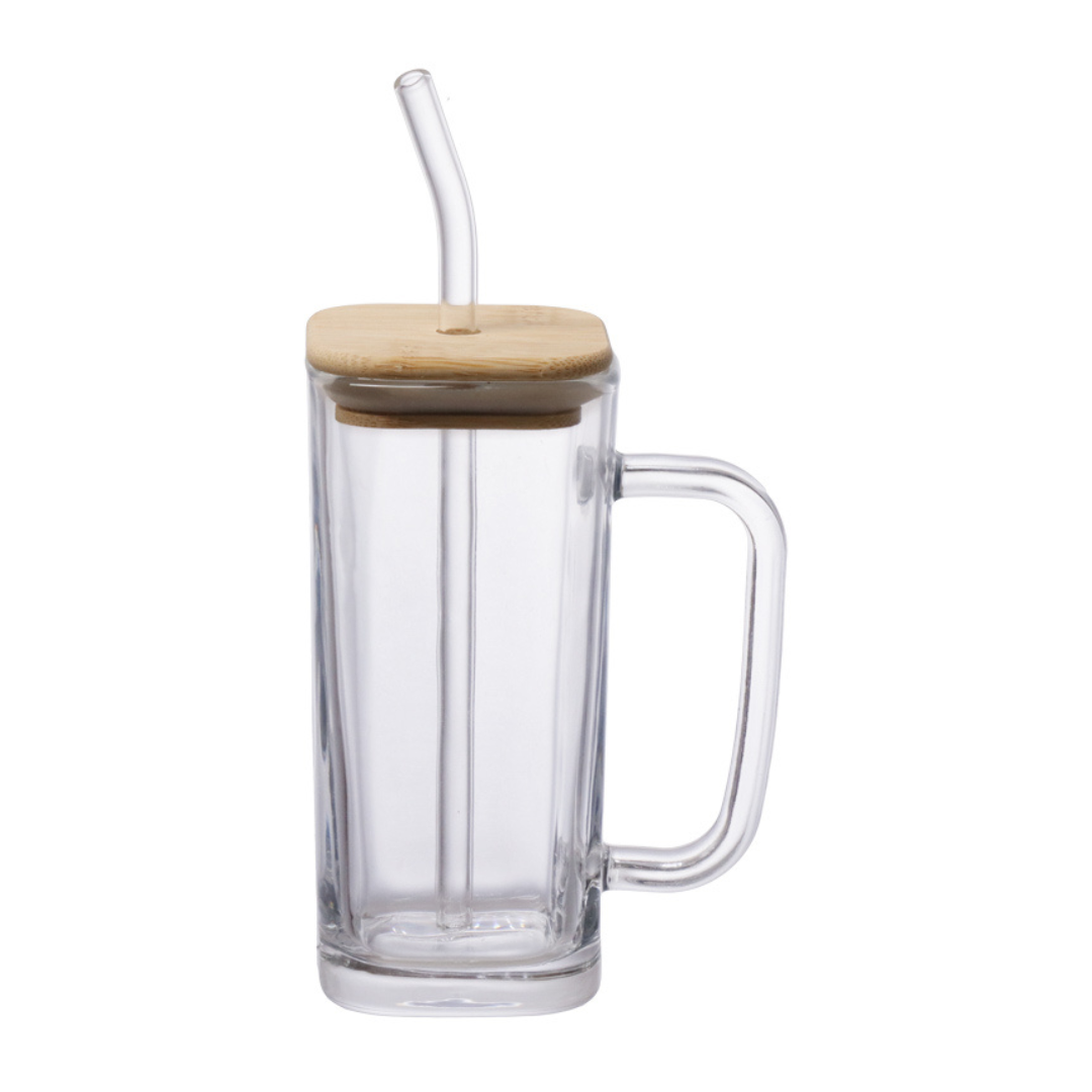 Caneca com Tampa de Bambu e Canudo Accio 290ML
