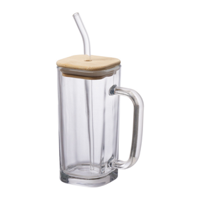Caneca com Tampa de Bambu e Canudo Accio 290ML