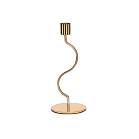 Castiçal em Metal Dourado 20cm P