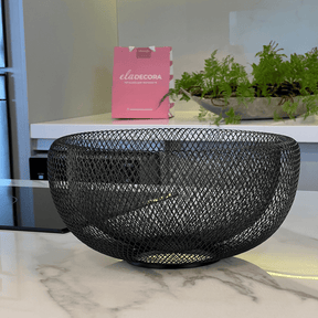 Centro de Mesa Aramado de Metal Preto 28,5cm