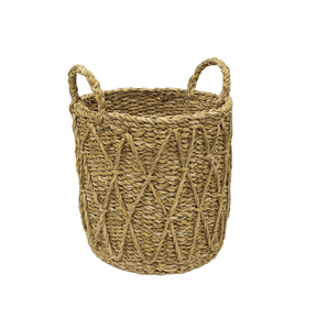 Cesto em Seagrass Trançado com Alças Caubi 36cm