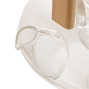 Chaleira de Vidro Borossilicato com Alça de Bambu 800ml